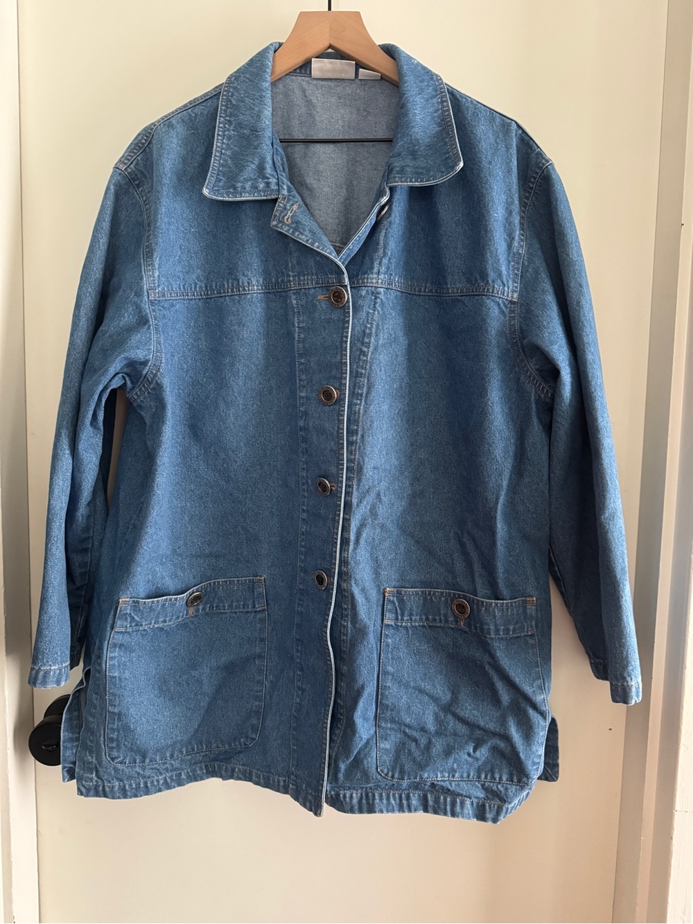 ELIZABETH vintage denim chore coat - see measurements for size